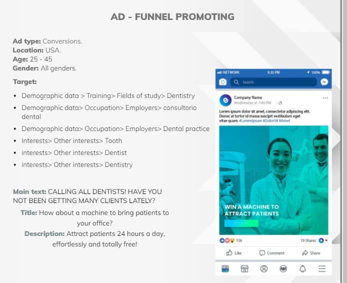 Funnel Showcase Ad Example