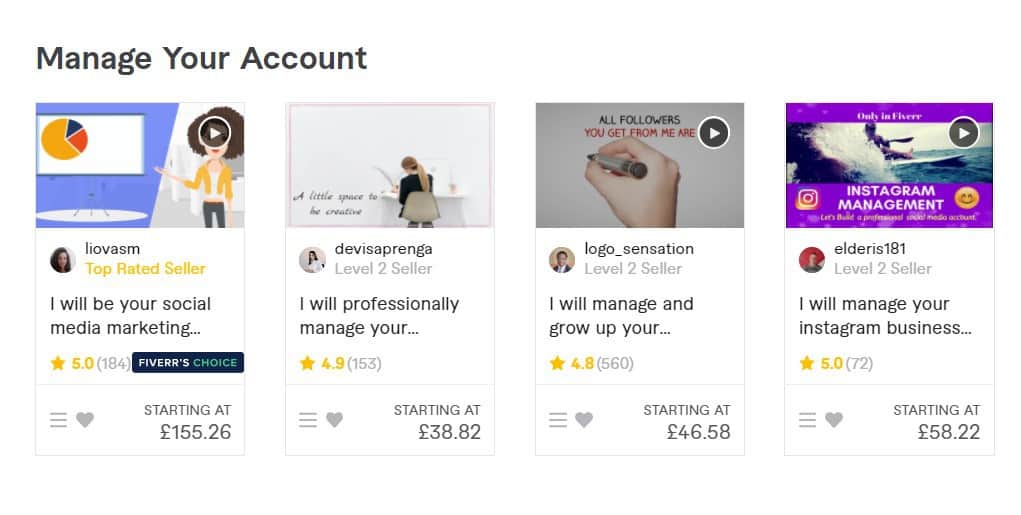 Instagram managing account services