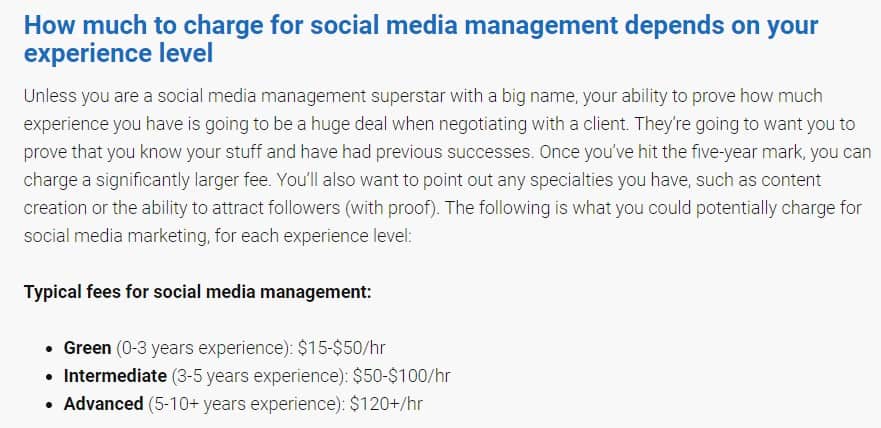social media management salary