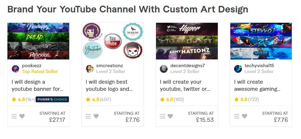 YouTube channel design services
