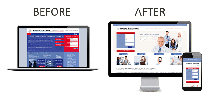 website before and after
