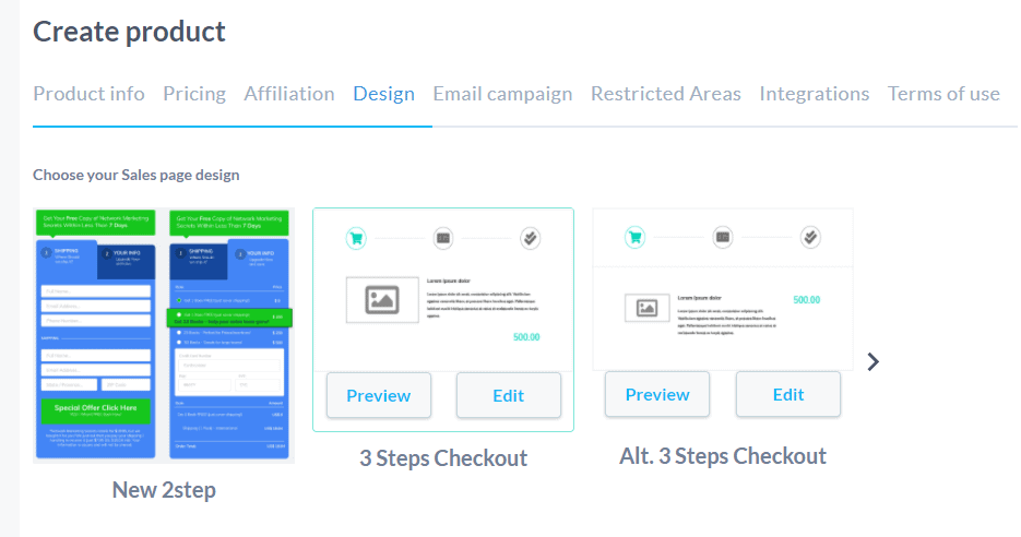 3 step checkout