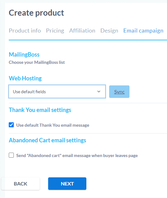 web hosting default options