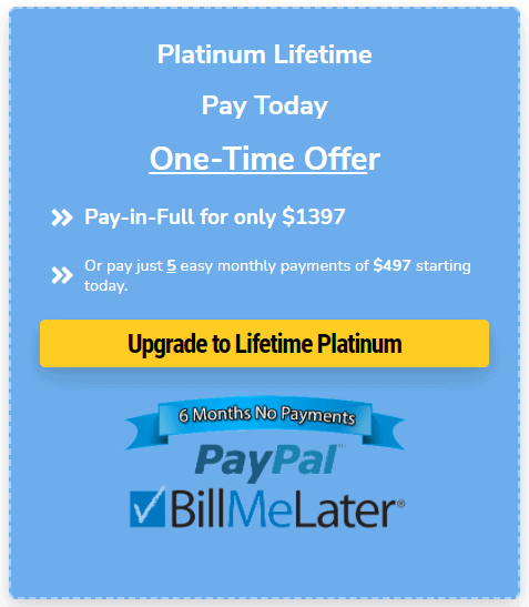 GrooveFunnels Lifetime Platinum one time payment