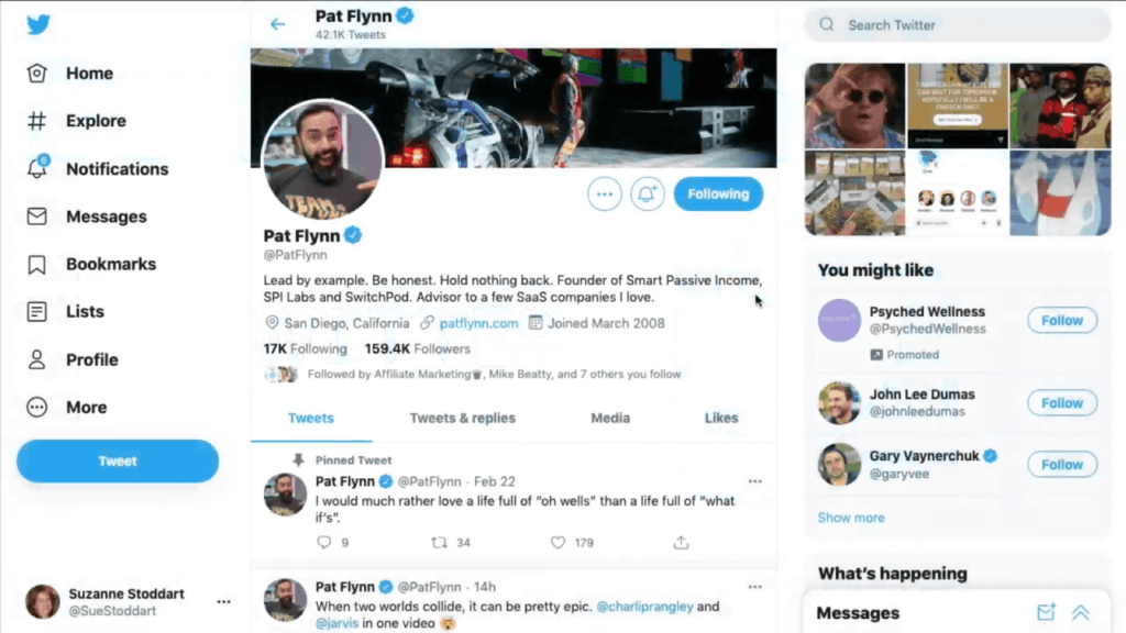 Pat Flynn Twiter page