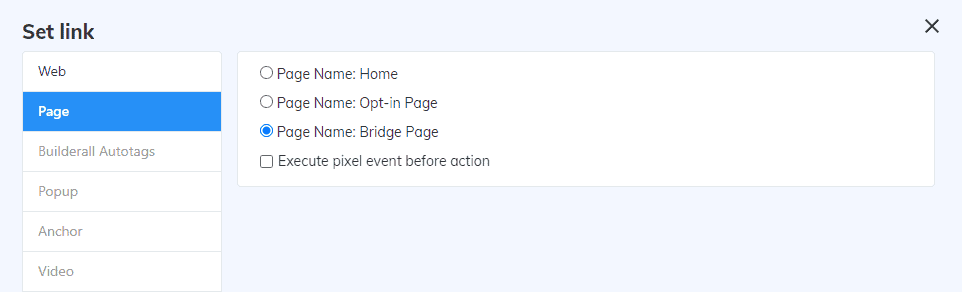 Connect the opt-in page with the bridge page 