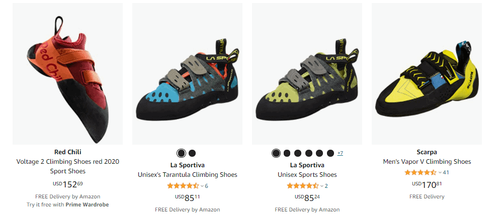 Amazon climbing shoes list