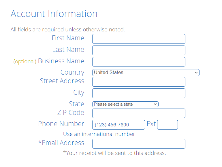 account information