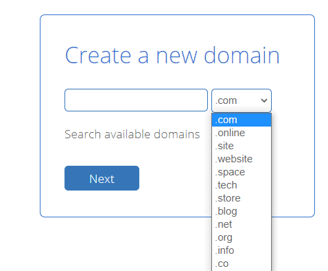 Bluehost Domain Suffixes