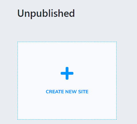 Create new site button