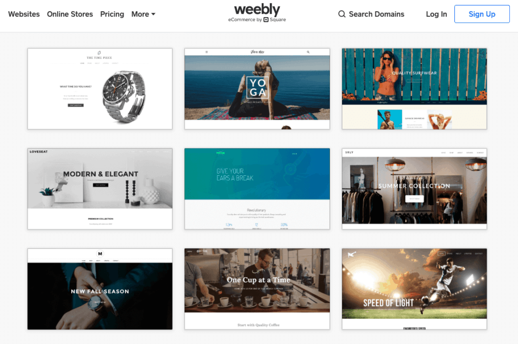 Weebly templates