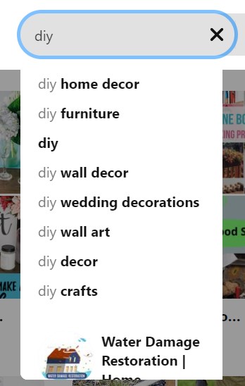 Pinterest autosuggest