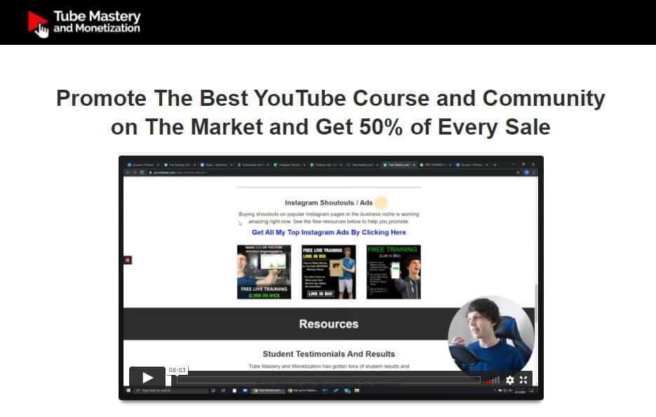 tube mastery and monetization sales page