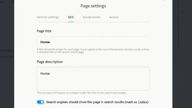 Getresponse website seo settings