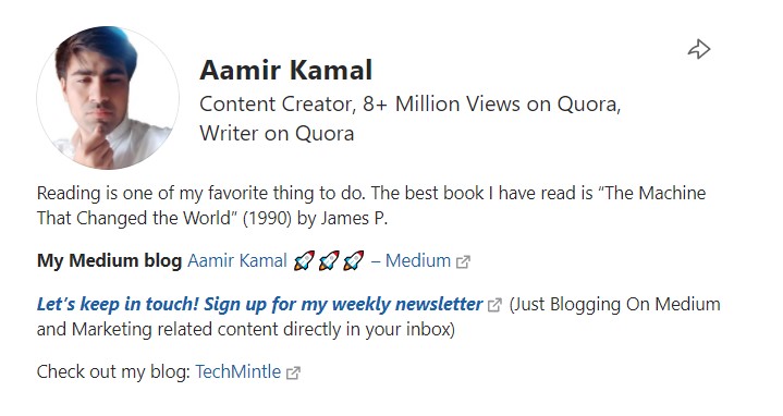 Quora profile example