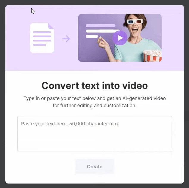 convert text into video