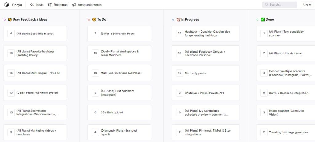 ocoya roadmap