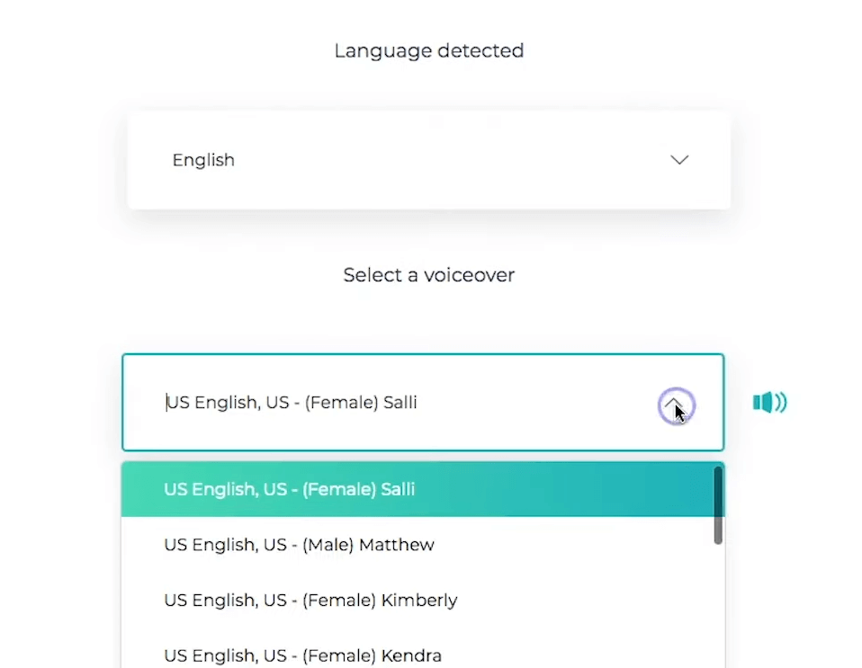 select language and voiceover