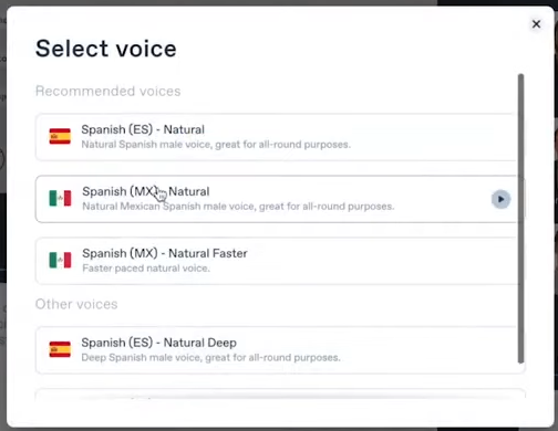 select voice