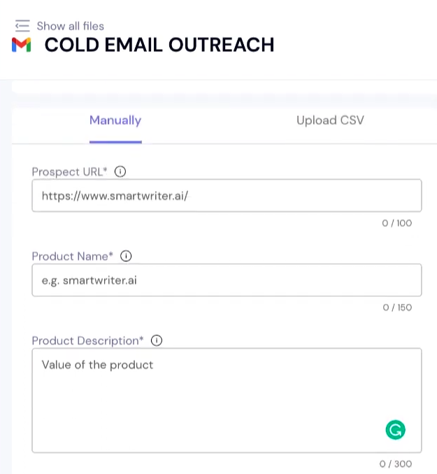 smartwriter cold email outreach