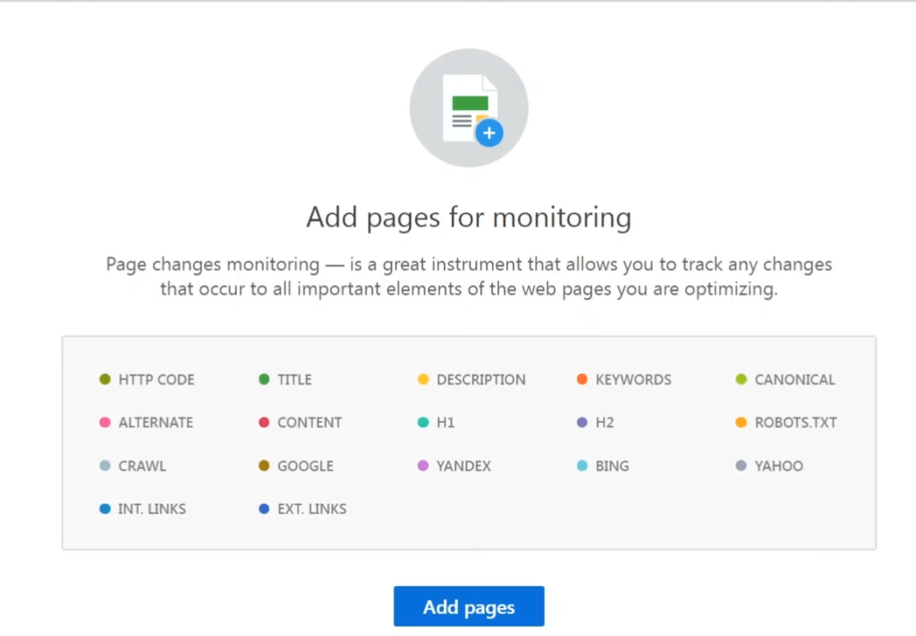change pages monitoring