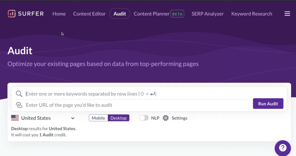 surfer seo audit