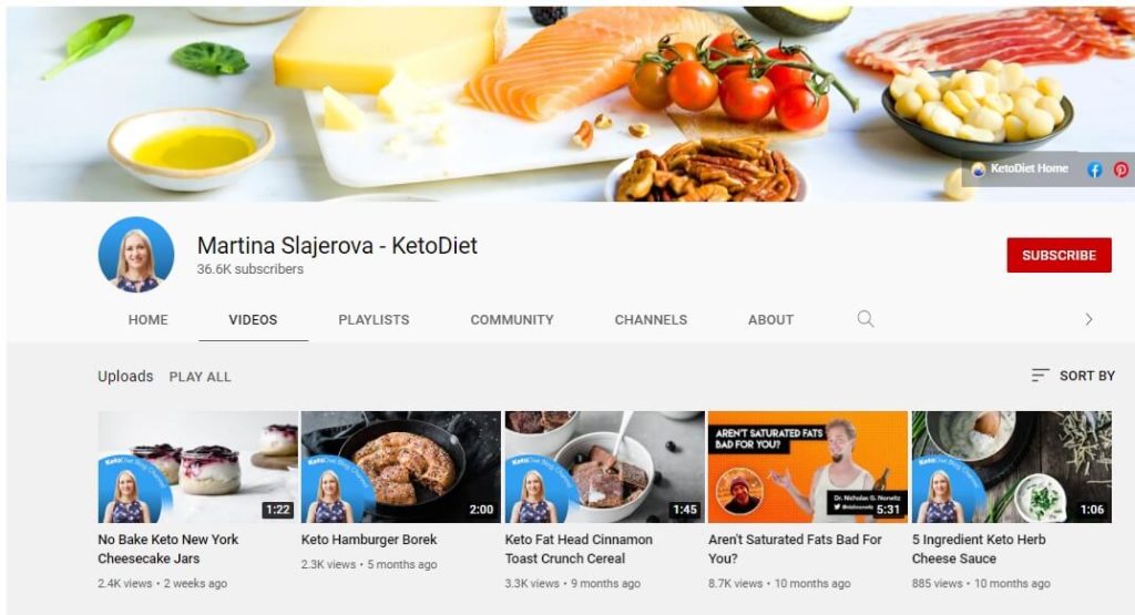 youtube keto diet channel example
