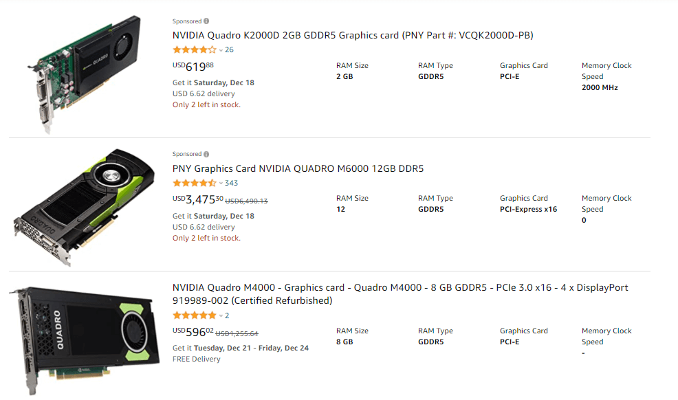 nvidia amazon graphic cards