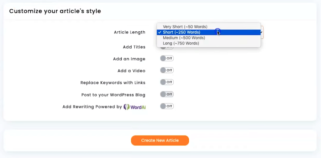 article customization