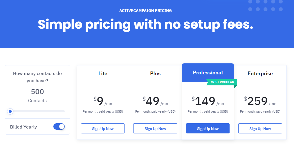 activecampaign pricing