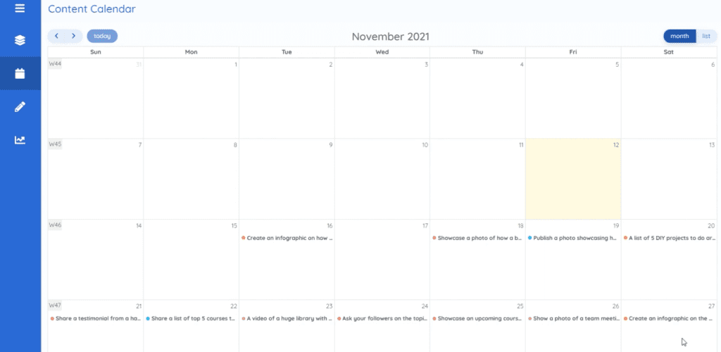 Predis AI Content Calendar