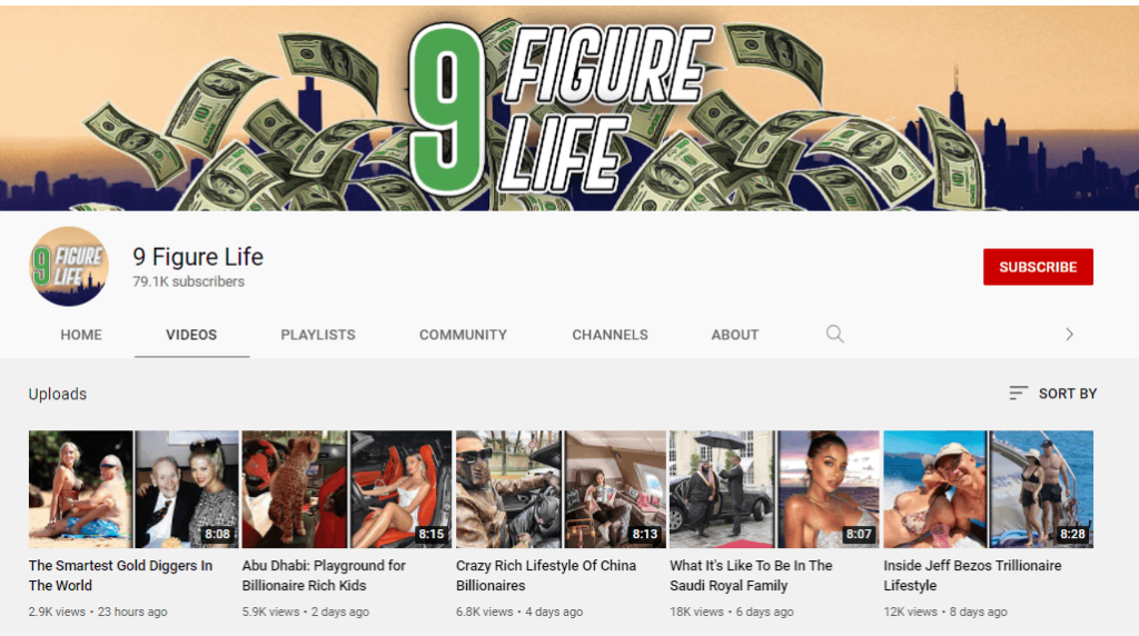 9 figure life youtube channel