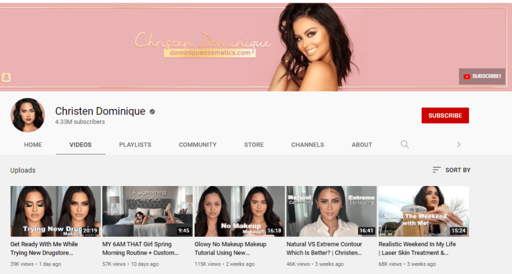 Christen Dominique youtube channel