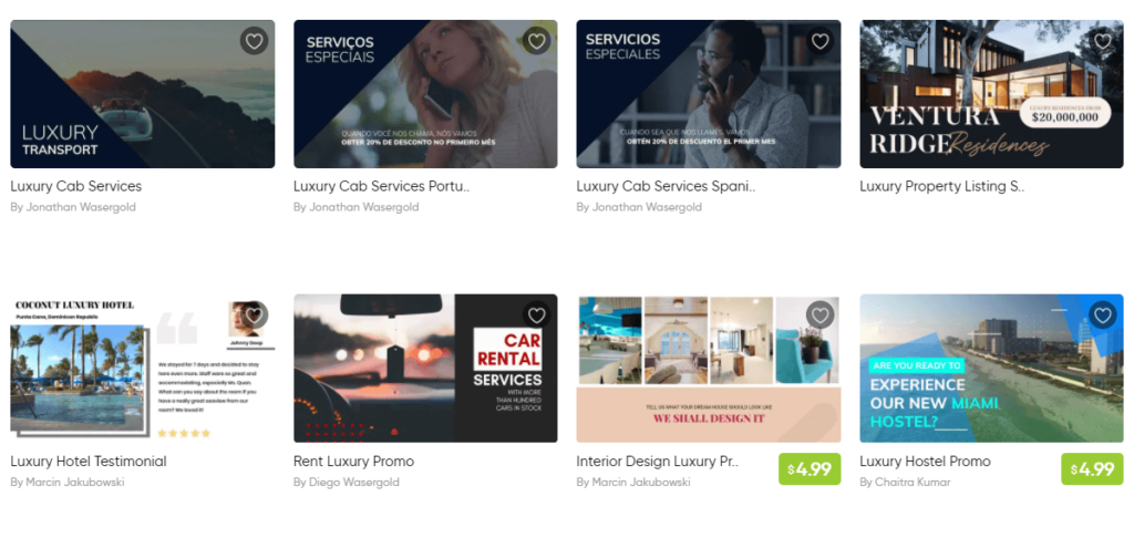 invideo luxury templates