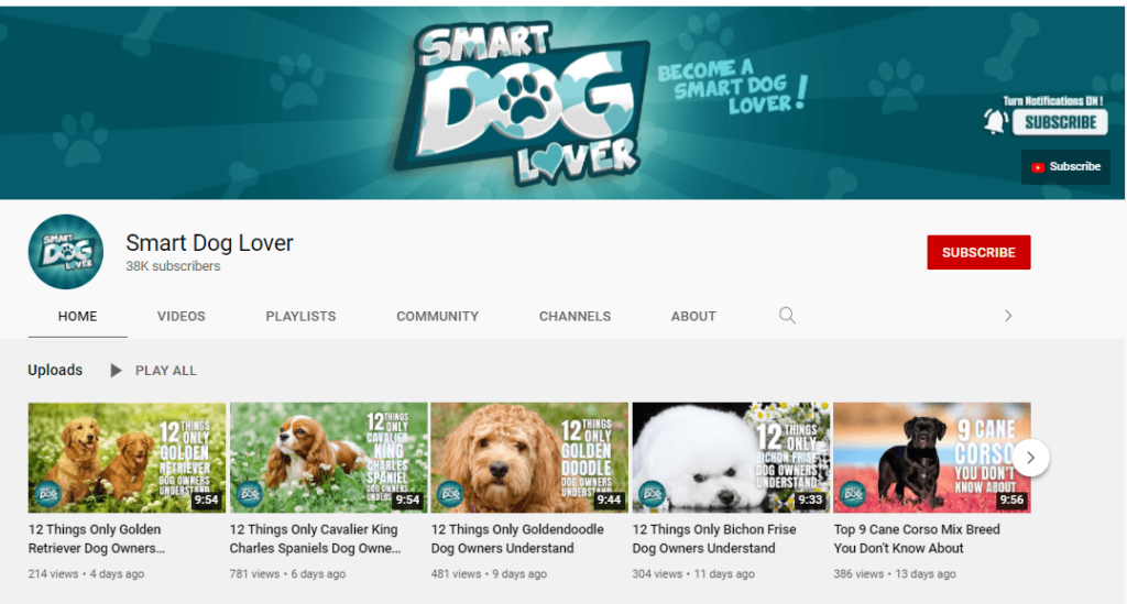 Smart Dog Lover youtube channel