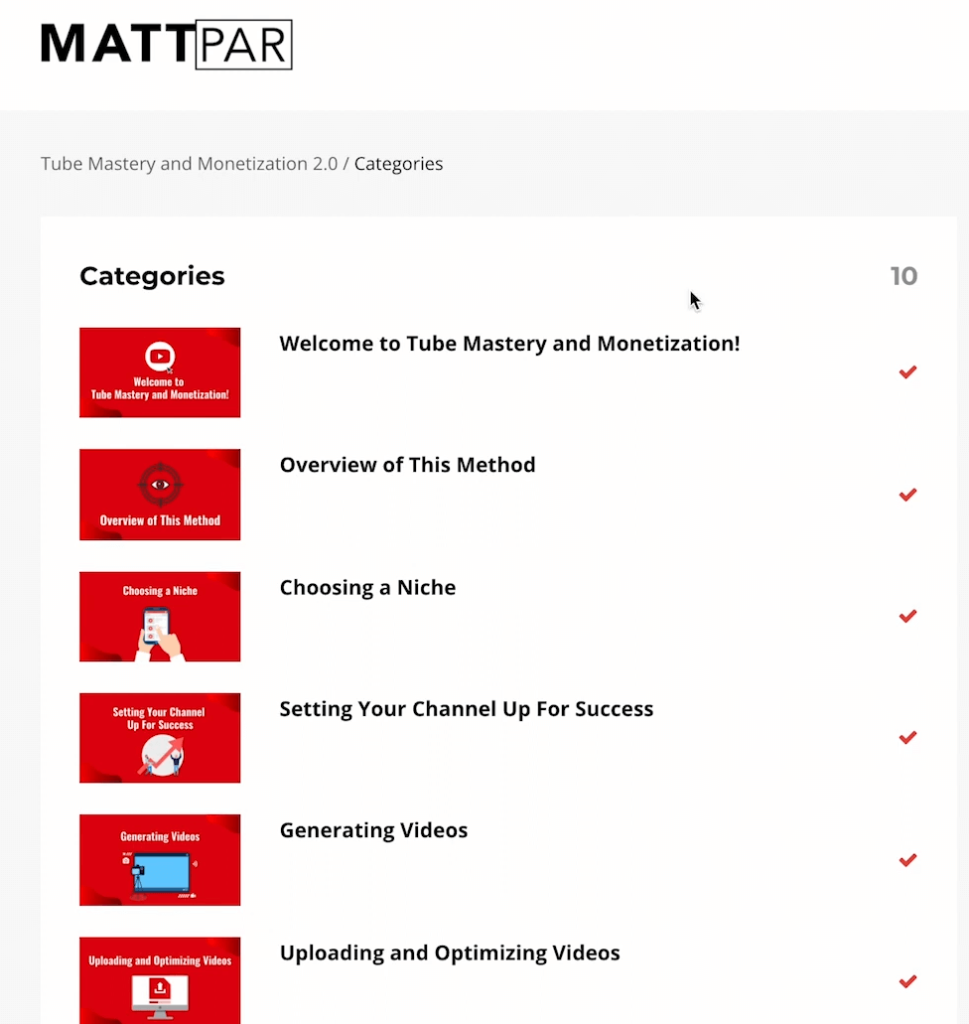 Tube Mastery modules