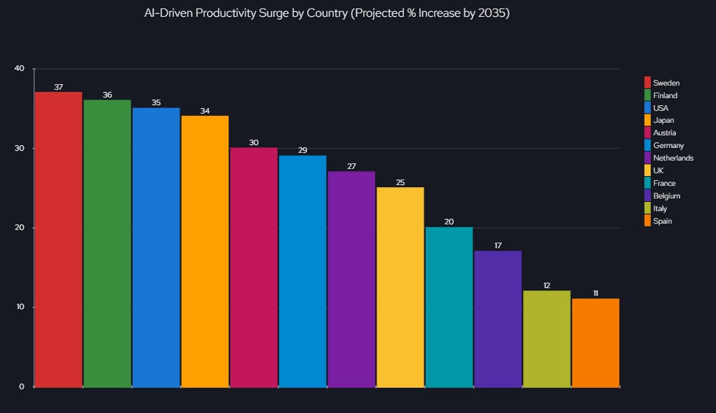 AI productivity surge by country