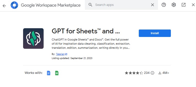 GPT for Sheets