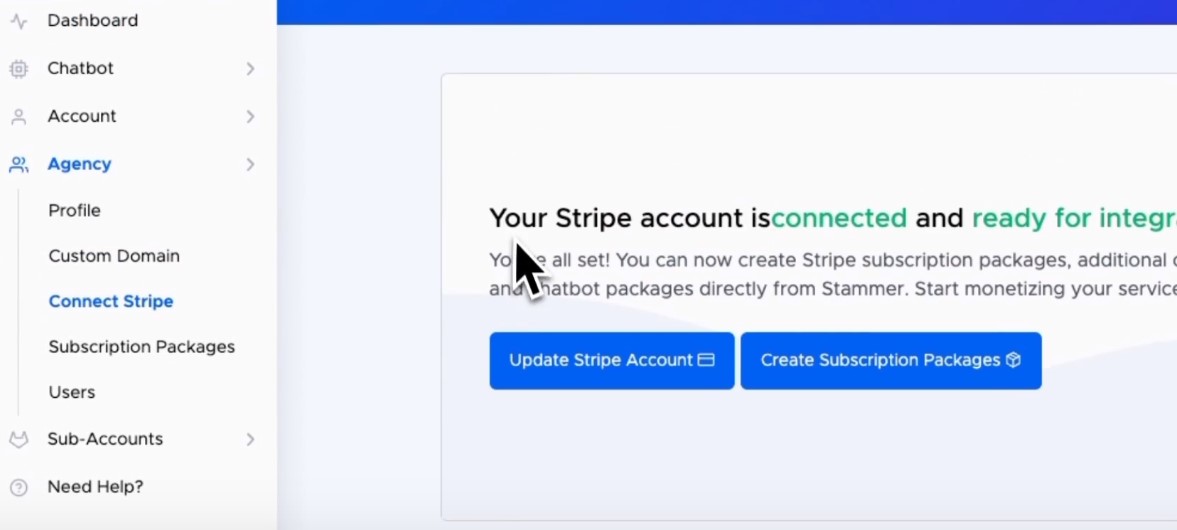 connect Stripe account