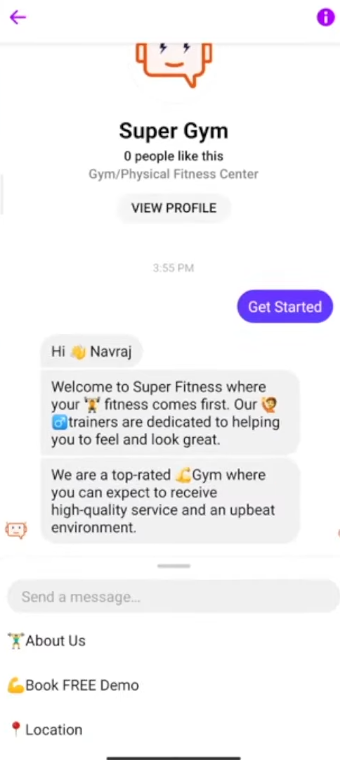 fitness chatbot example